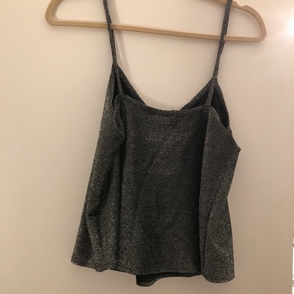 Urban Outfitters Crop Tank Silver Metallic - Picture 3 of 3